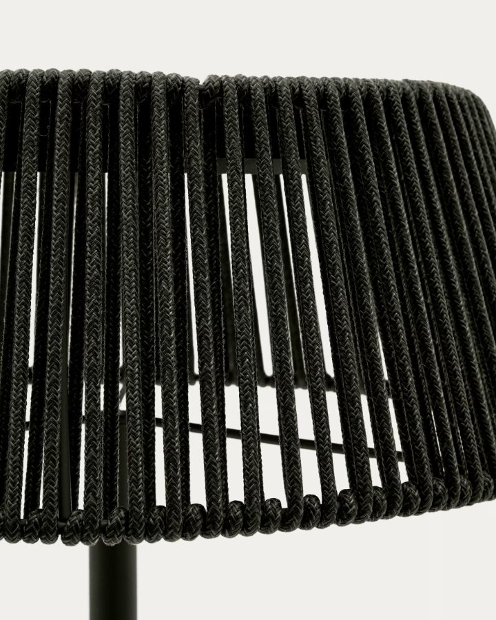 External floor lamp Aldet dark green rope