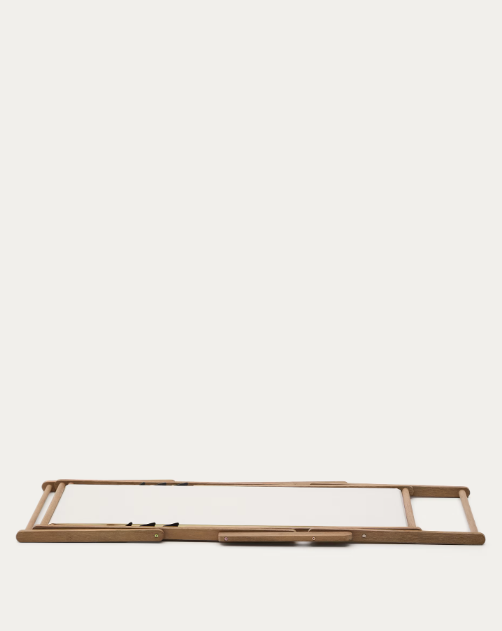 Ležadlo VILARA biele s akáciovou základňou