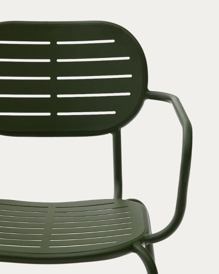 Garden chair with armrests Brai Green Stal