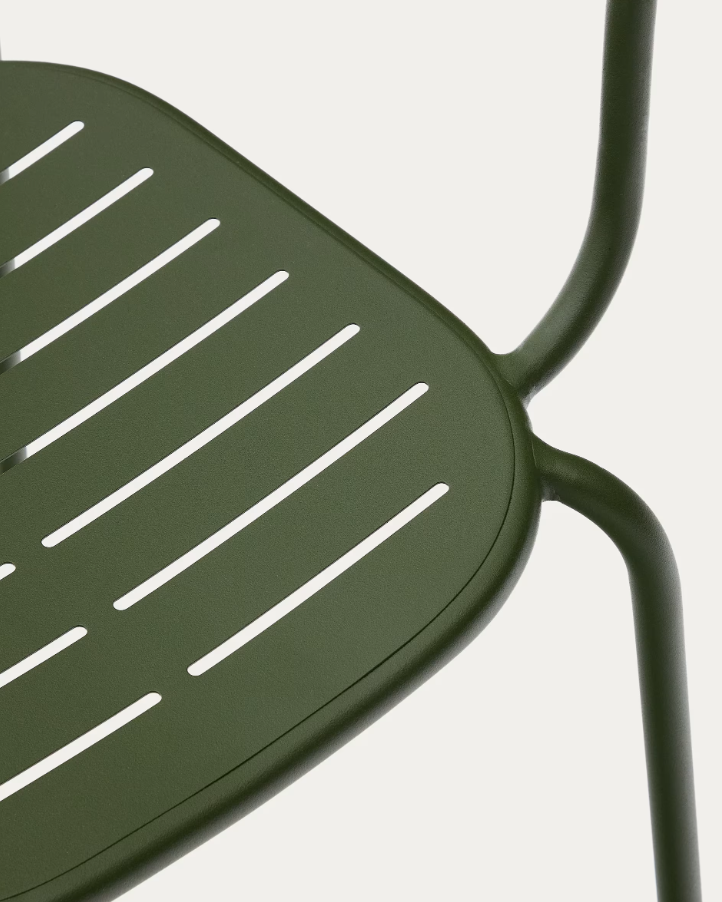 Garden chair with armrests Brai Green Stal