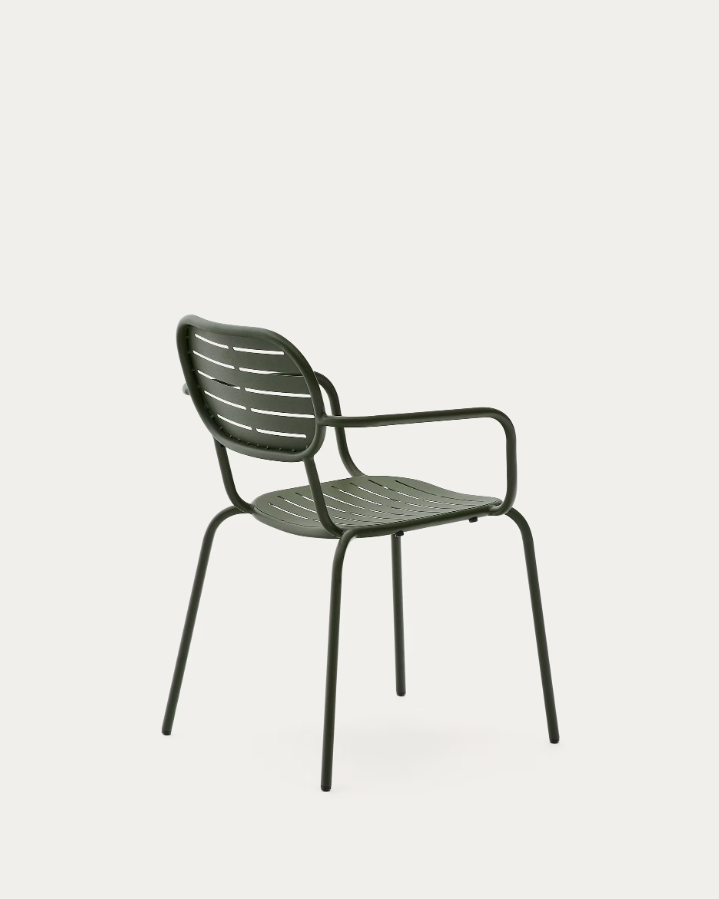 Garden chair with armrests Brai Green Stal