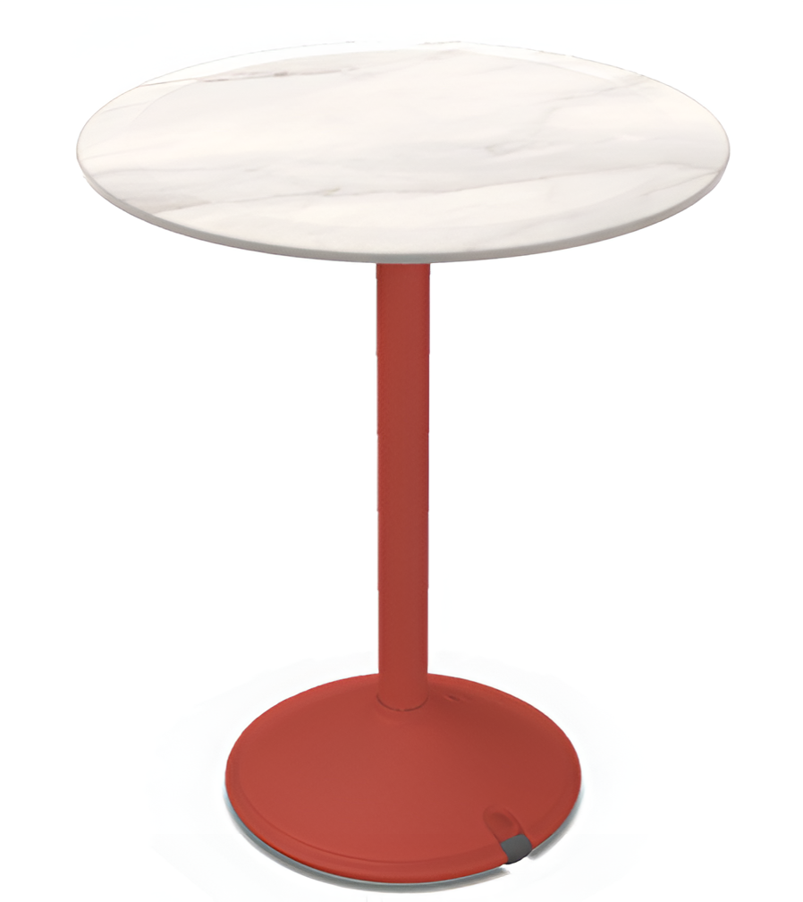 Kruhový stolík BRUT červená základňa