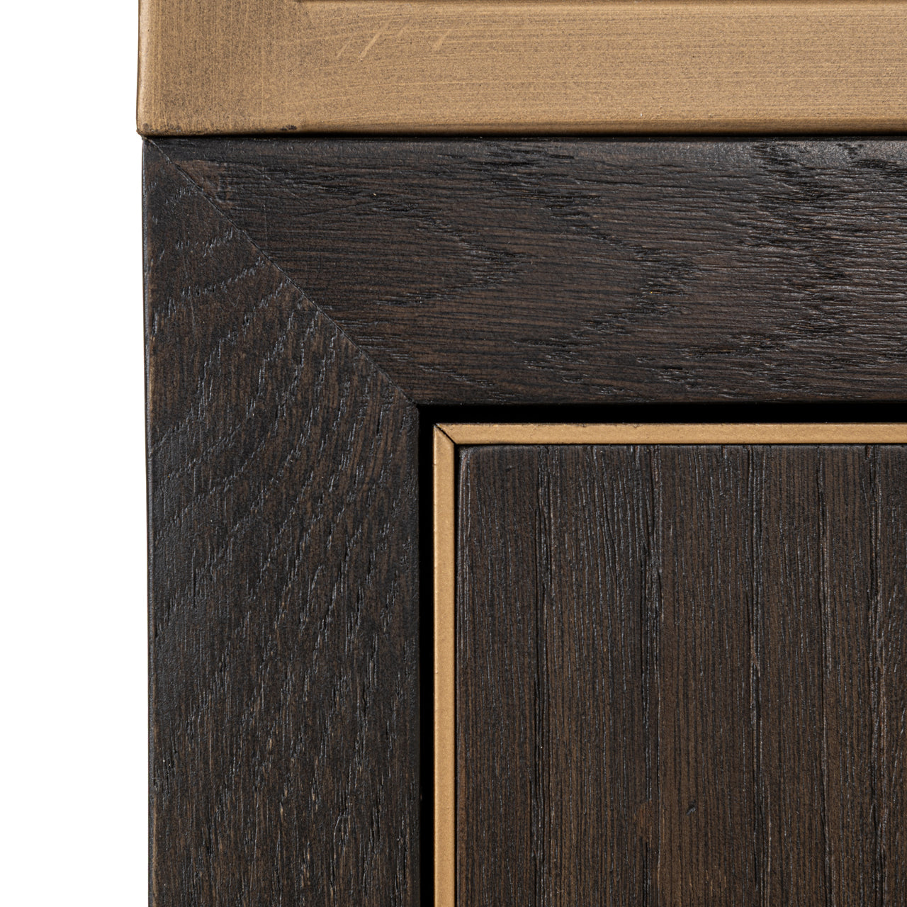 Regál CARTER dubová dyha so zlatým rámom