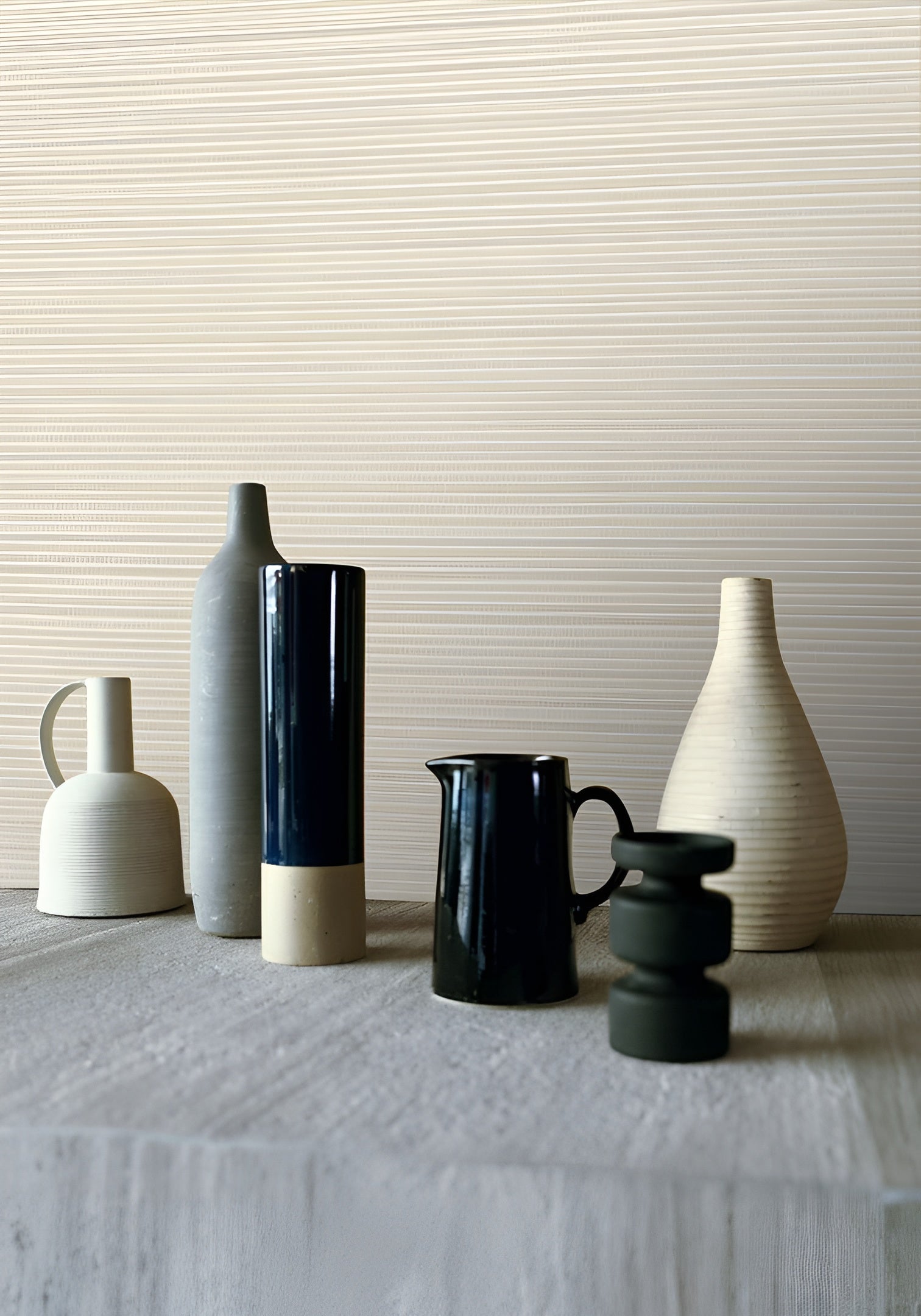 Štrukturálna tapeta napodobňujúca rastlinné plátno PANDAN - PERLE perlová