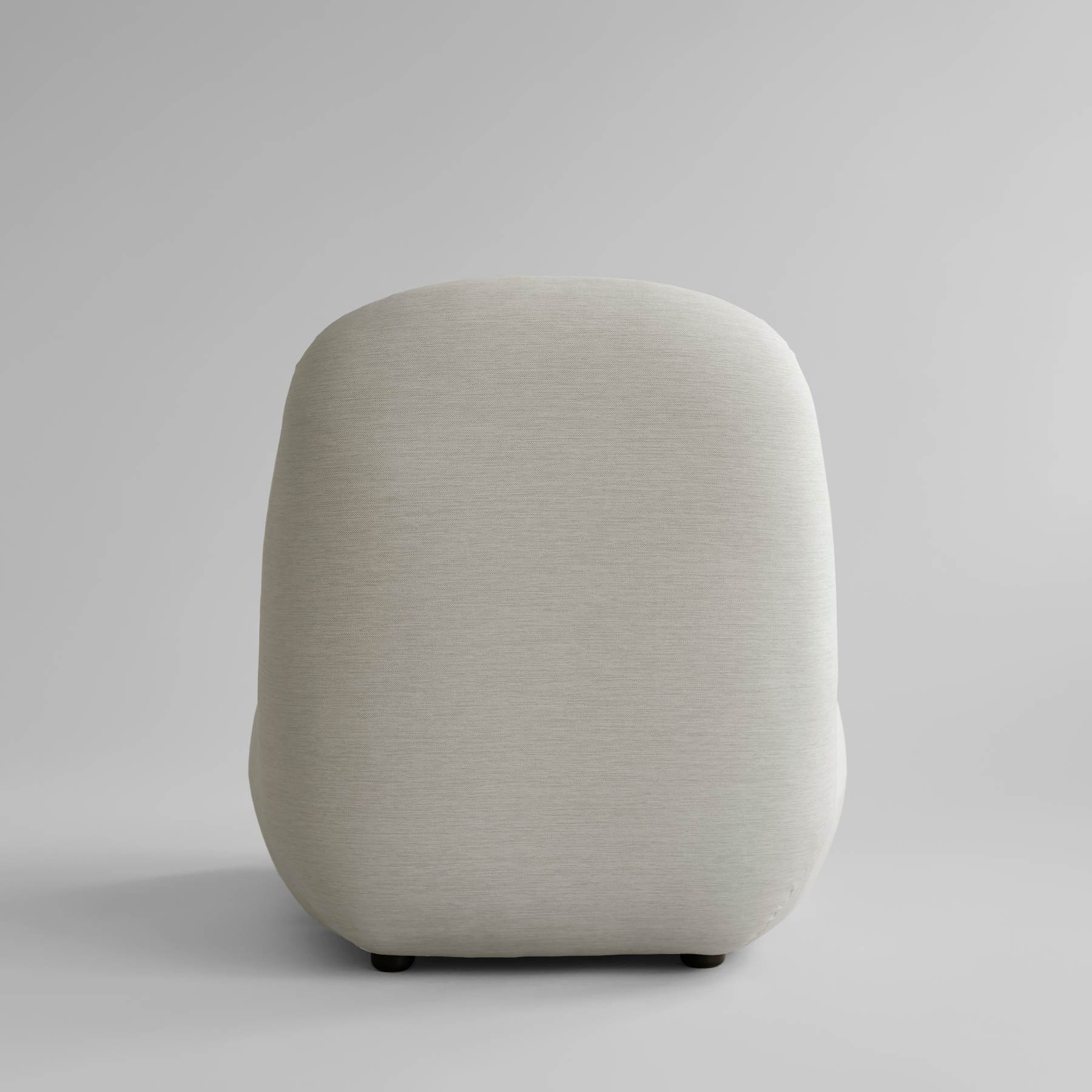 TOE FLAT armless armchair warm gray