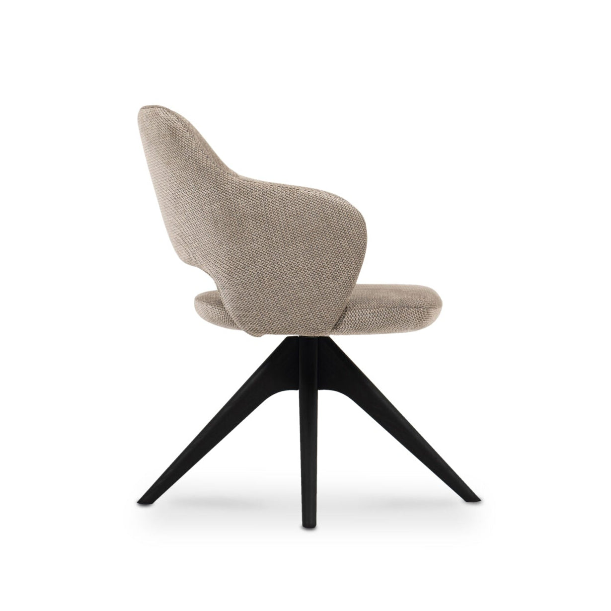 ALIO II Armchair with Upholstered Seat and Wooden Base