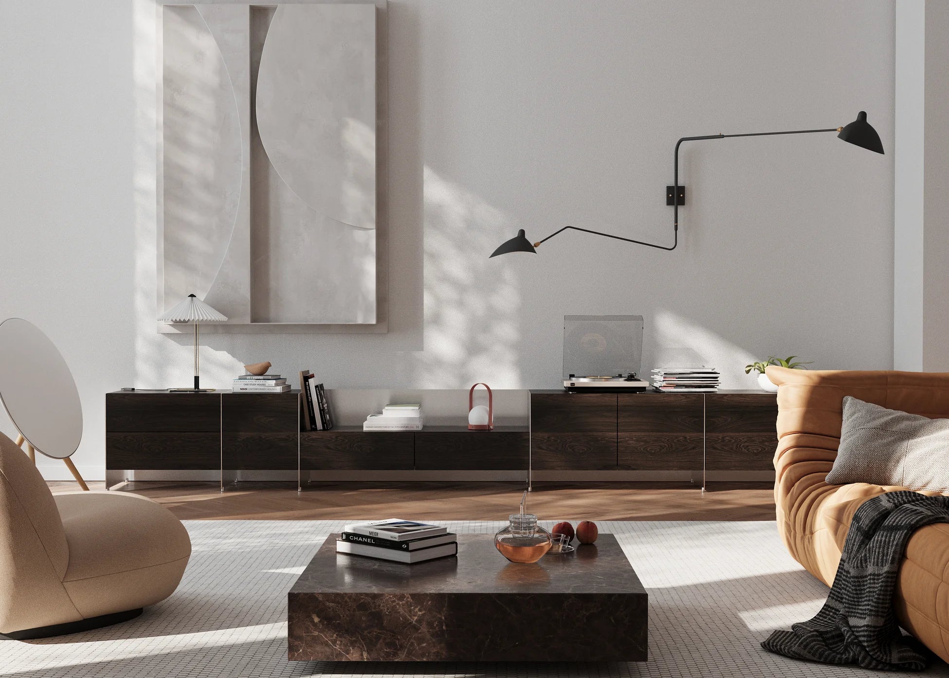 ALOOX 60 Cabinet in Oak Wood with Aluminum Finish