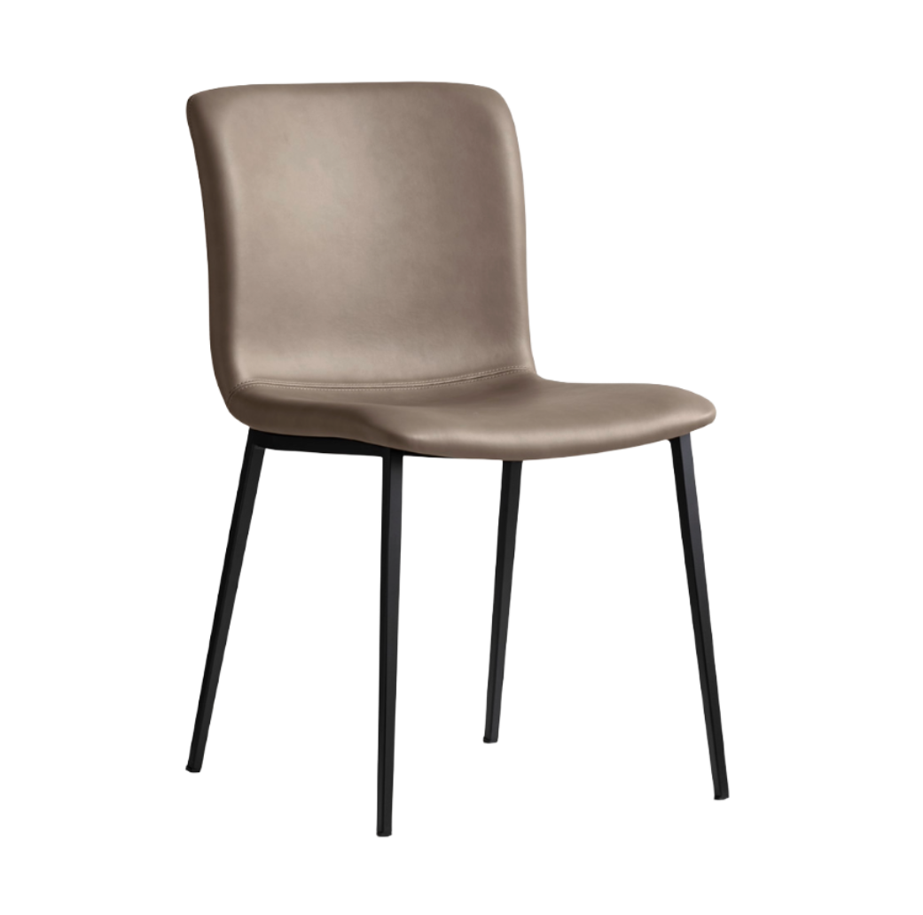Upholstered ANNIE Chair with Black Metal Base