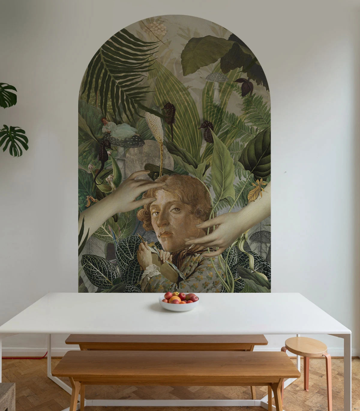 Zelený flizelínový mural v tvare oblúka ZELENÝ MUŽ