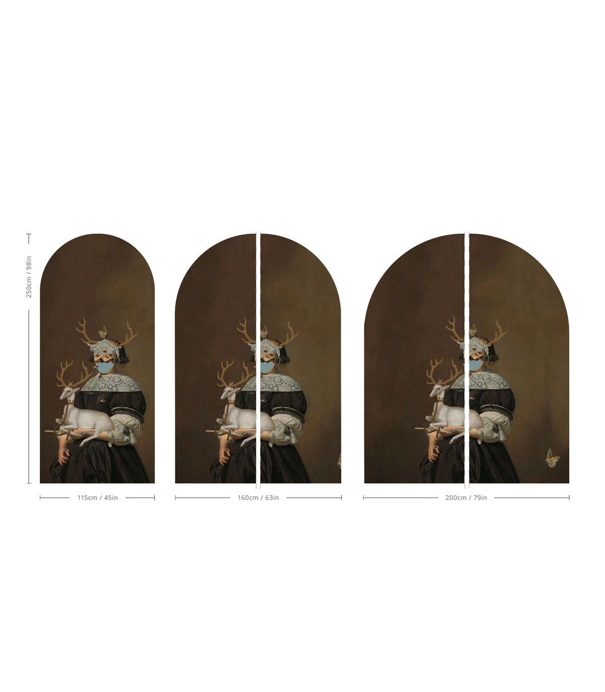 Múrová flizelínová tapeta v tvare oblúka DÁMA JELENA hnedá