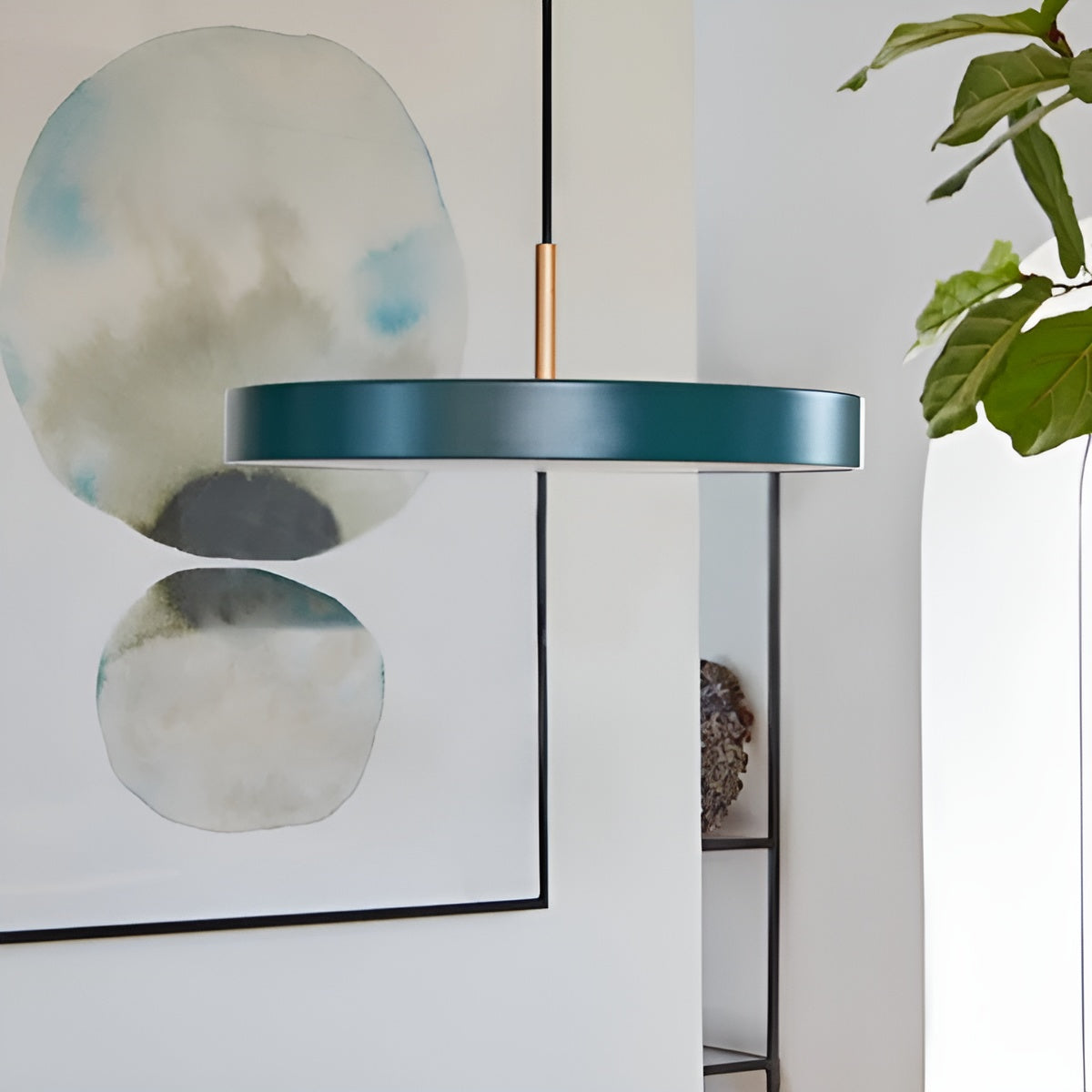 Závesná lampa ASTERIA PLUS tmavozelená so zlatým prvkom