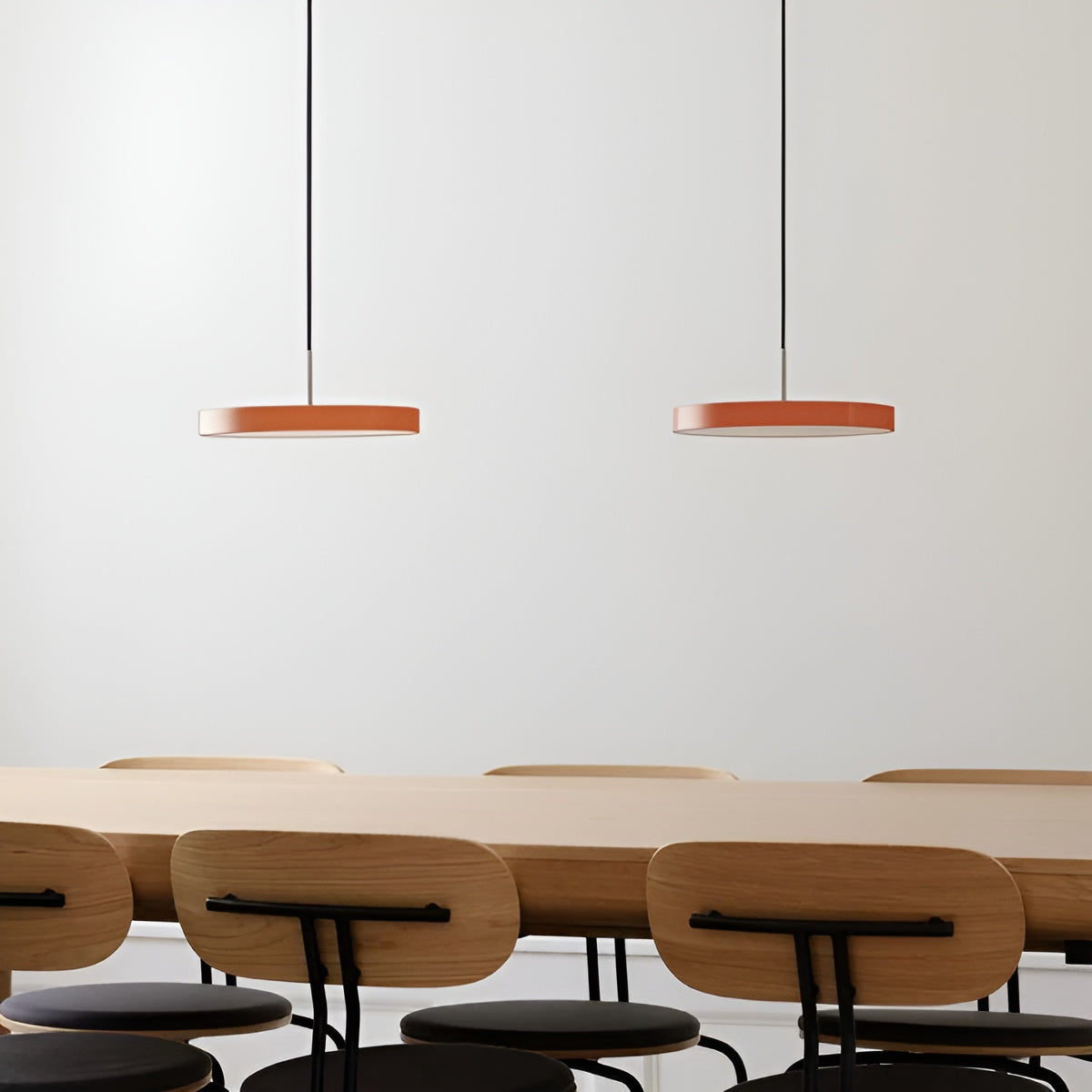 ASTERIA PLUS pendant lamp orange with silver insert