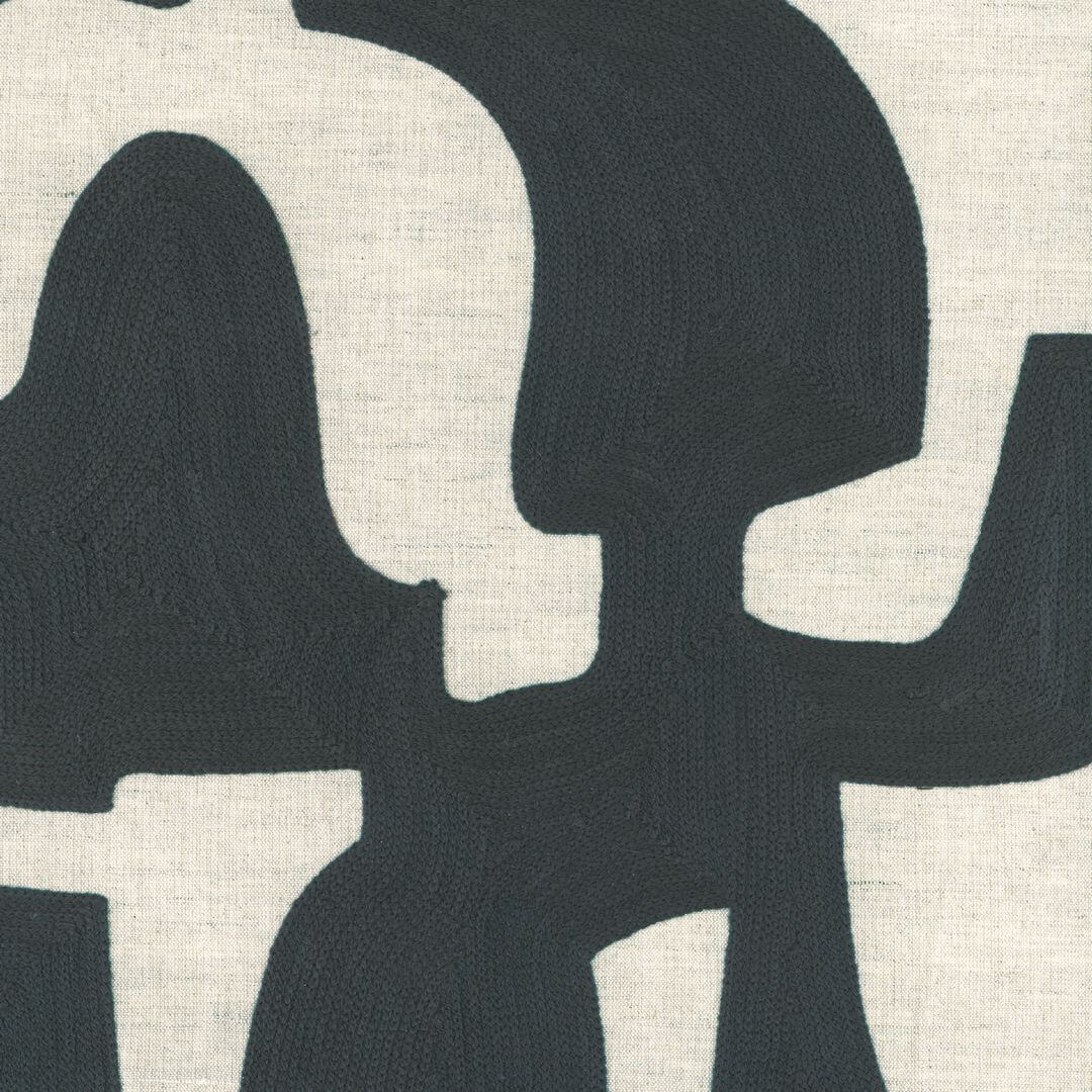 Textile wallpaper with abstract pattern MONODIE - ANTHRACITE CRAIE anthracite with cream