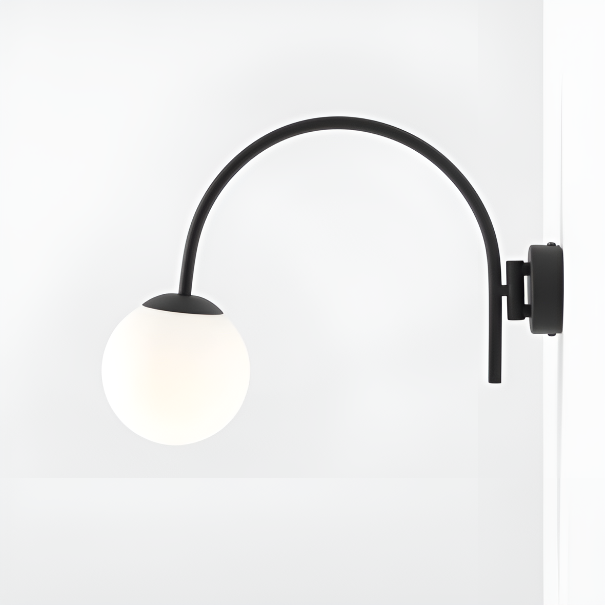 Black wall lamp with arm NAVE