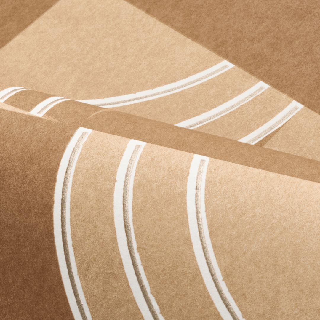 Flizelínová tapeta s geometrickým vzorom ANNÉES 30 - MORDORÉ karamelovo hnedá