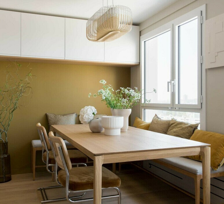 Okrúhla zavesená lampa BAMBOO biela