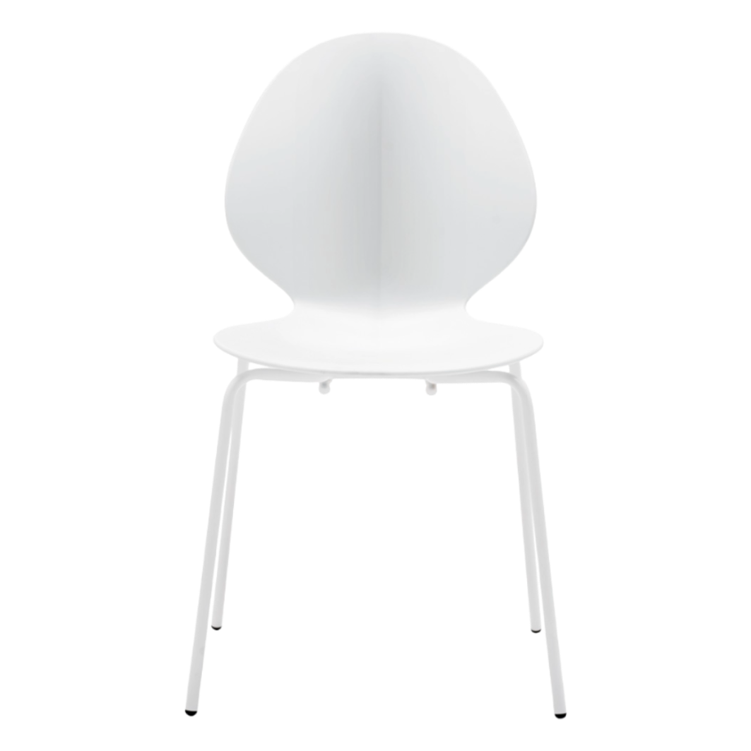 BASIL Chair with White Seat and White Metal Base