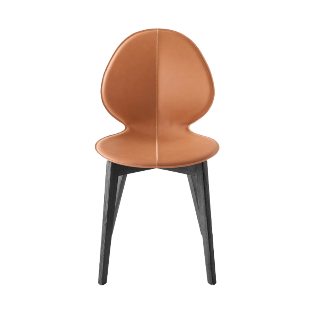 Stolička BASIL hnedé sedadlo s čiernym dreveným podstavcom