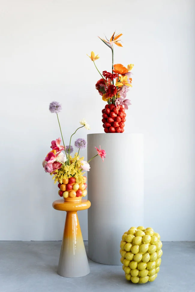 Yellow RICI side table with beige