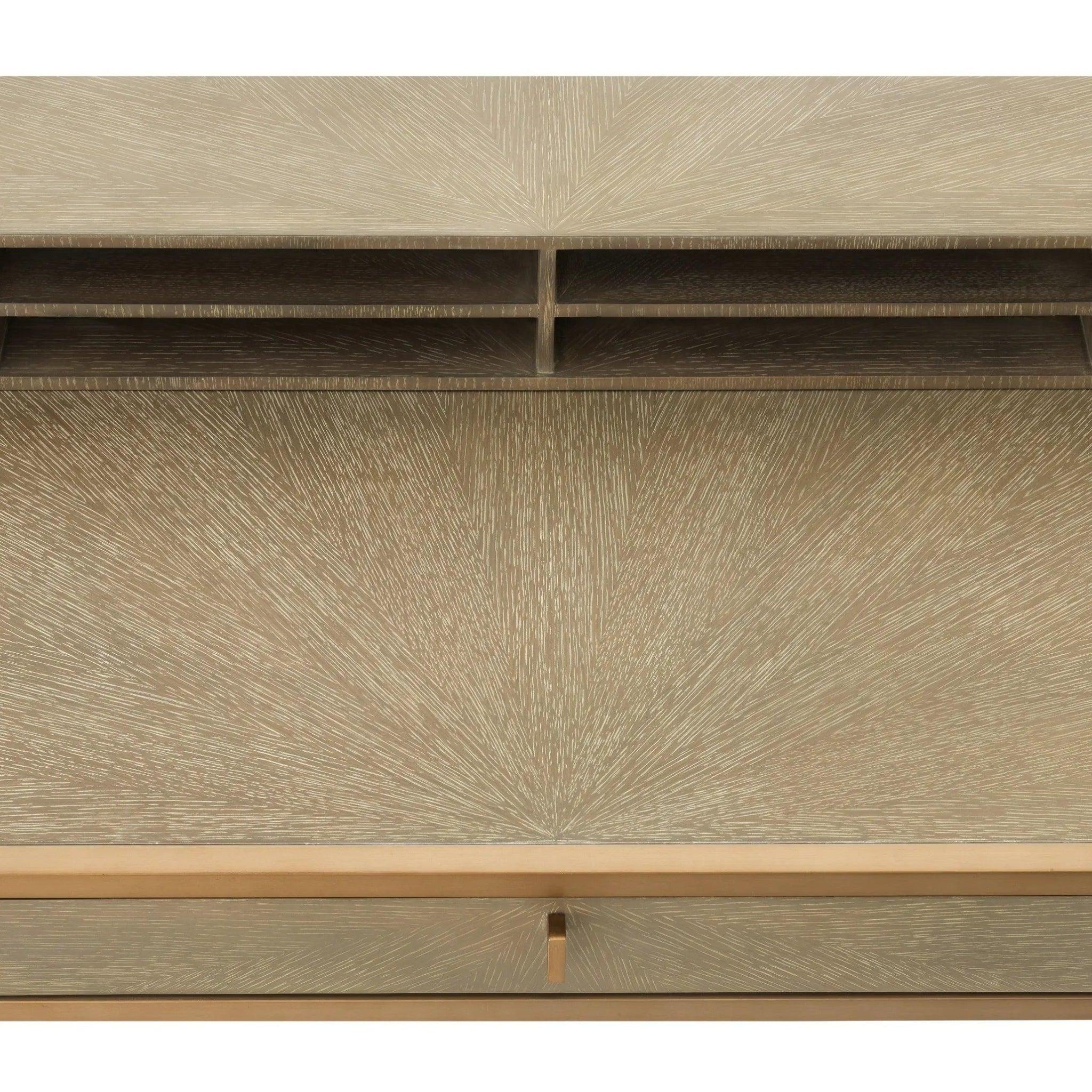 Biurko HIGHLAND fornir dębowy ze szczotkowanym mosiądzem Eichholtz Eye on Design