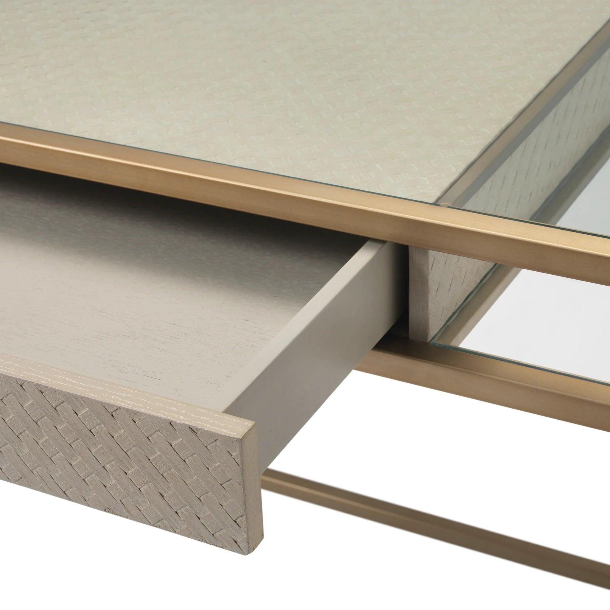 Biurko NAPA VALLEY jasnobrązowy fornir z mosiądzem Eichholtz Eye on Design