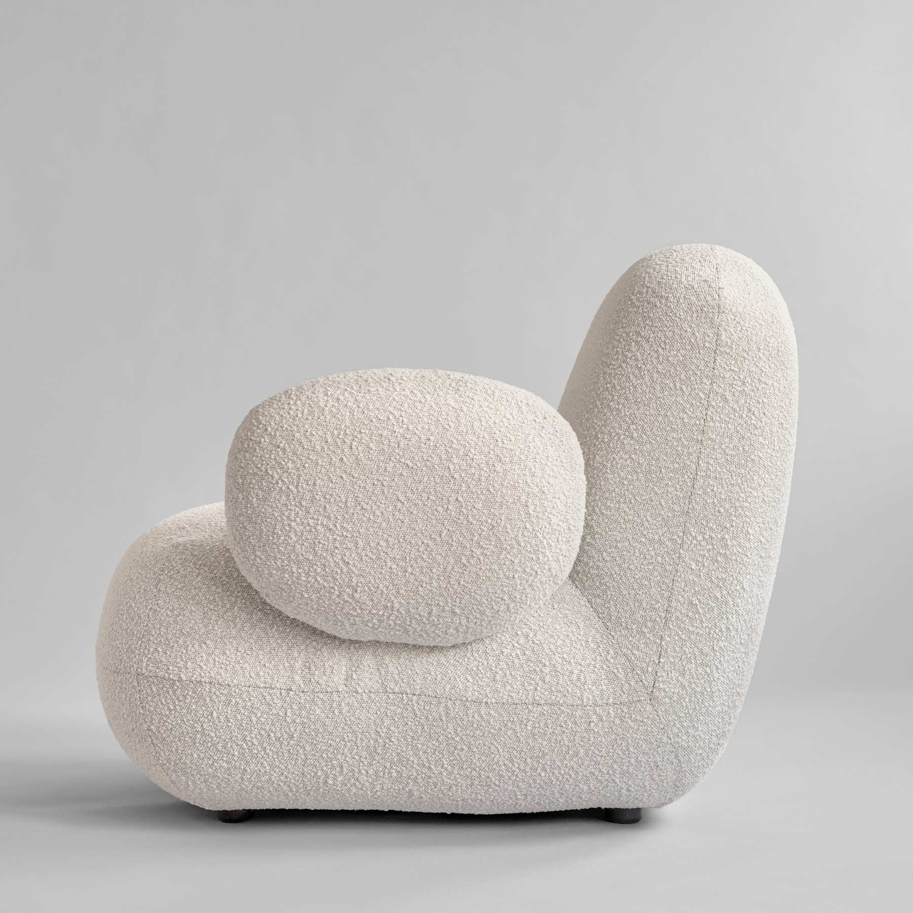TOE FLAT armchair white bouclé