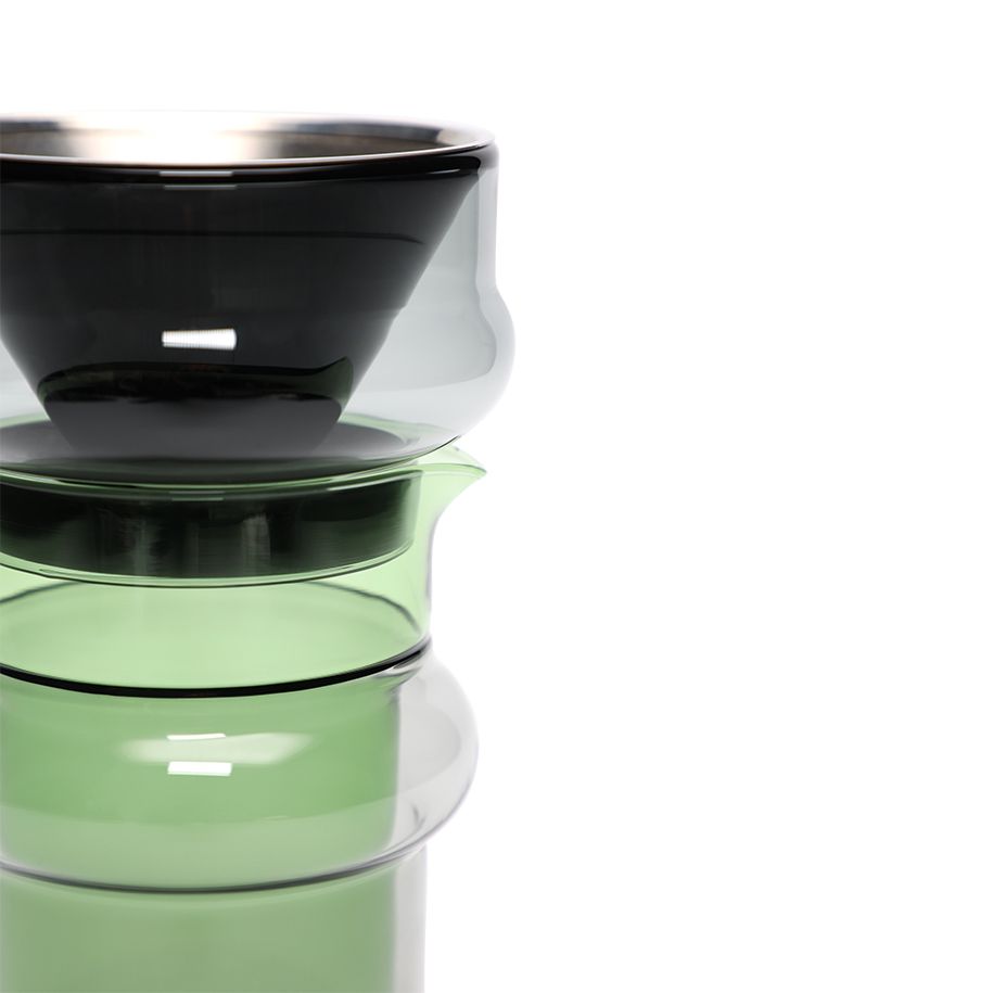 Karafa s filtrom BUMP zelené sklo