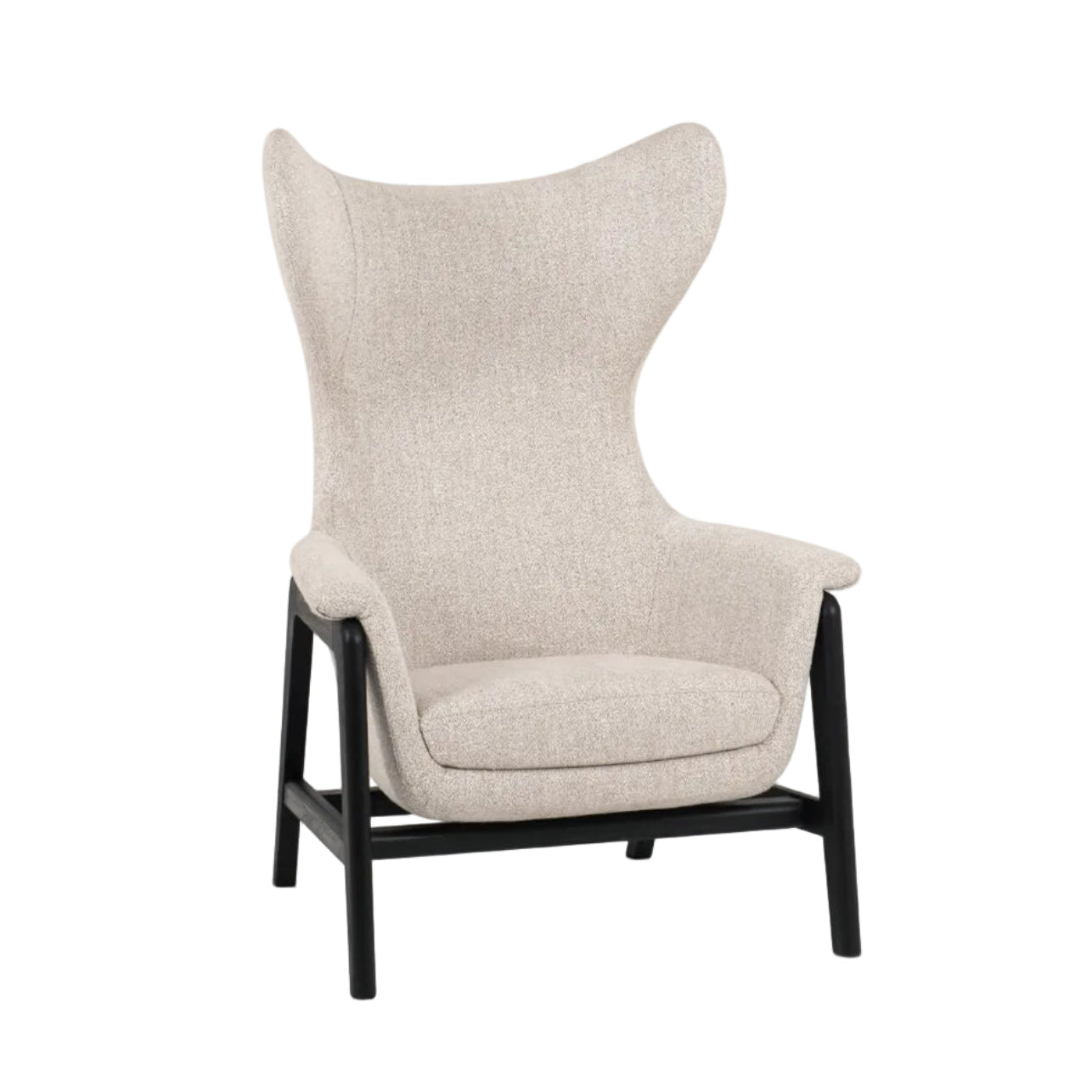 Fotel BUTTERFLY čalúnený s drevenou základňou