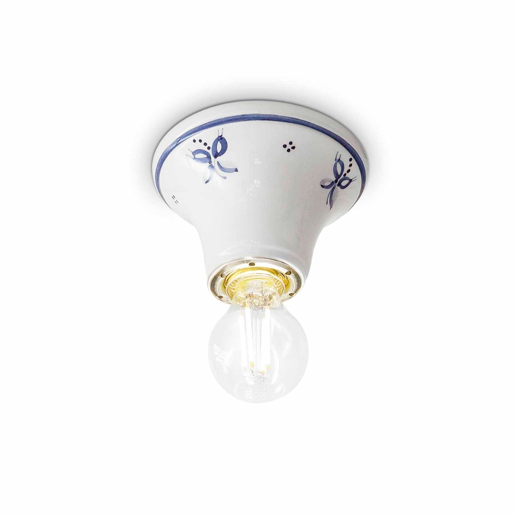 Stropný keramický TRIESTE biely s modrým vzorom