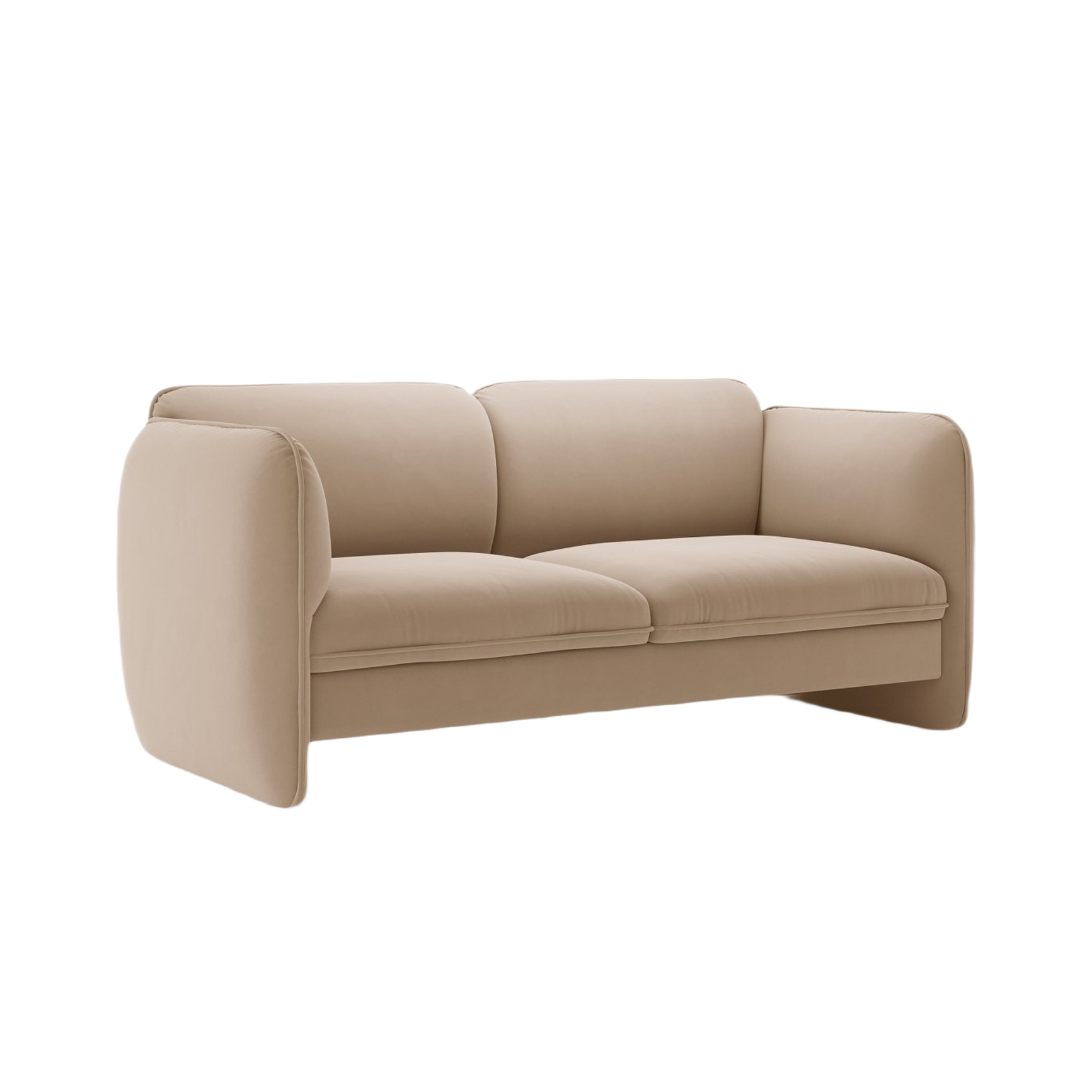 Sofa z jemného velúru 2-miestna GEORGIA mandľová béžová