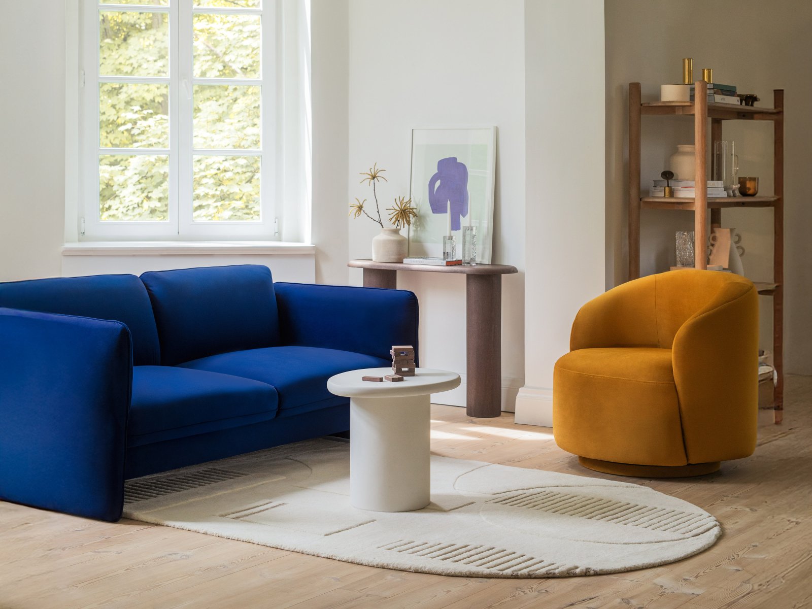 Sofa z jemného velúru pre 2 osoby GEORGIA čierna