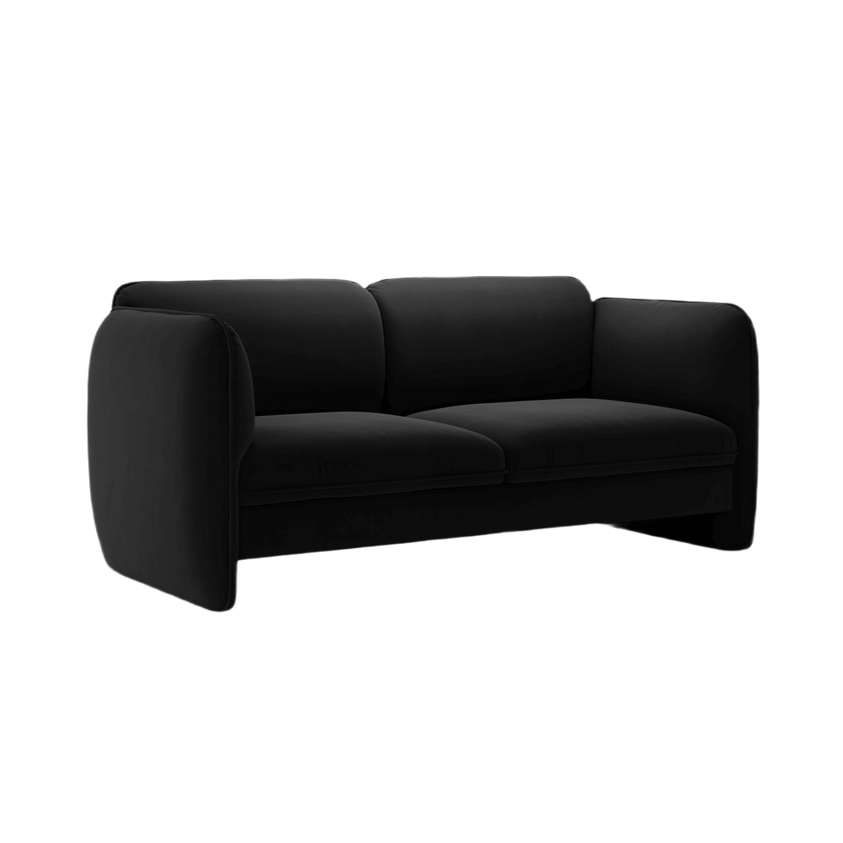 Sofa z jemného velúru pre 2 osoby GEORGIA čierna