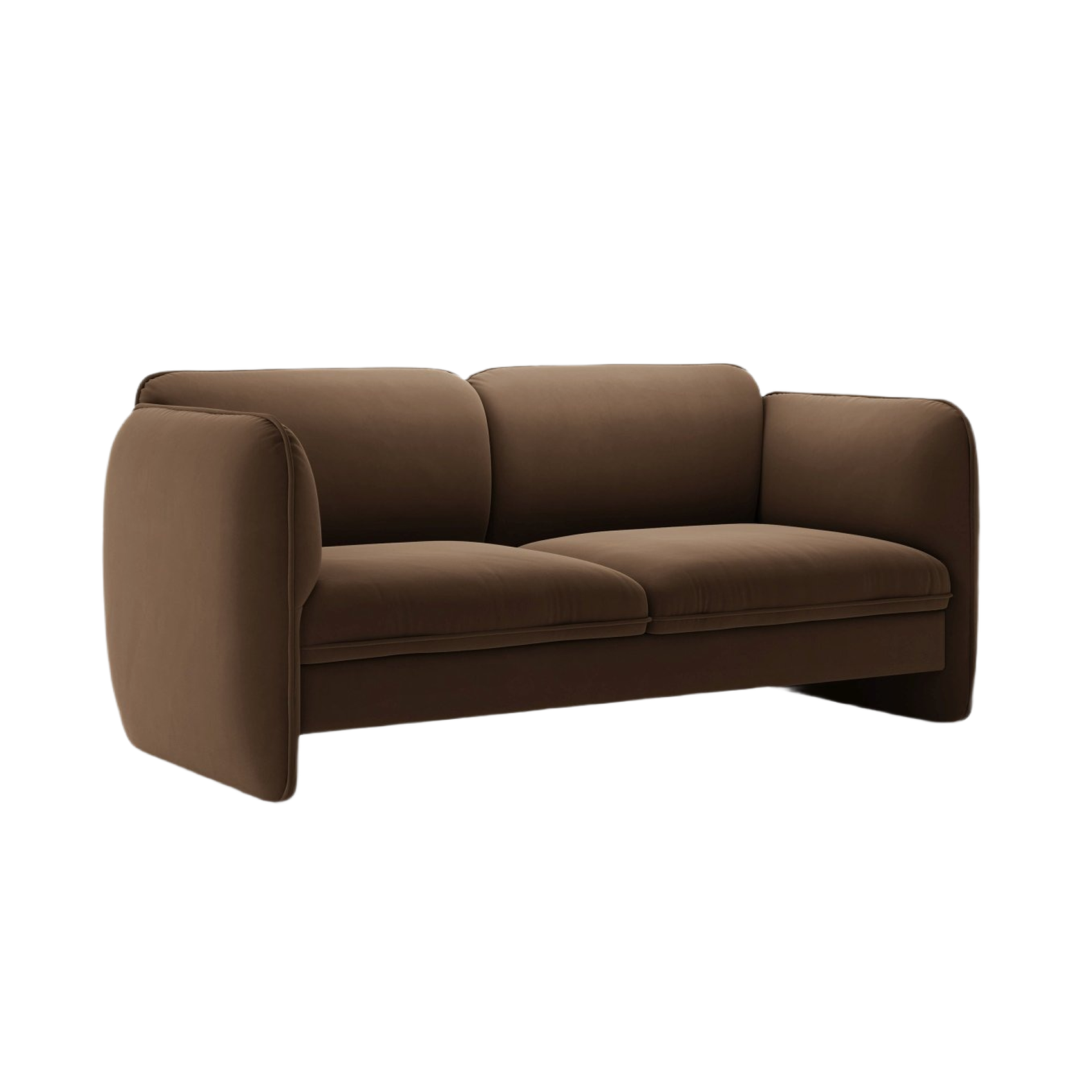 Sofa zamatová 2-osobová GEORGIA čokoládová