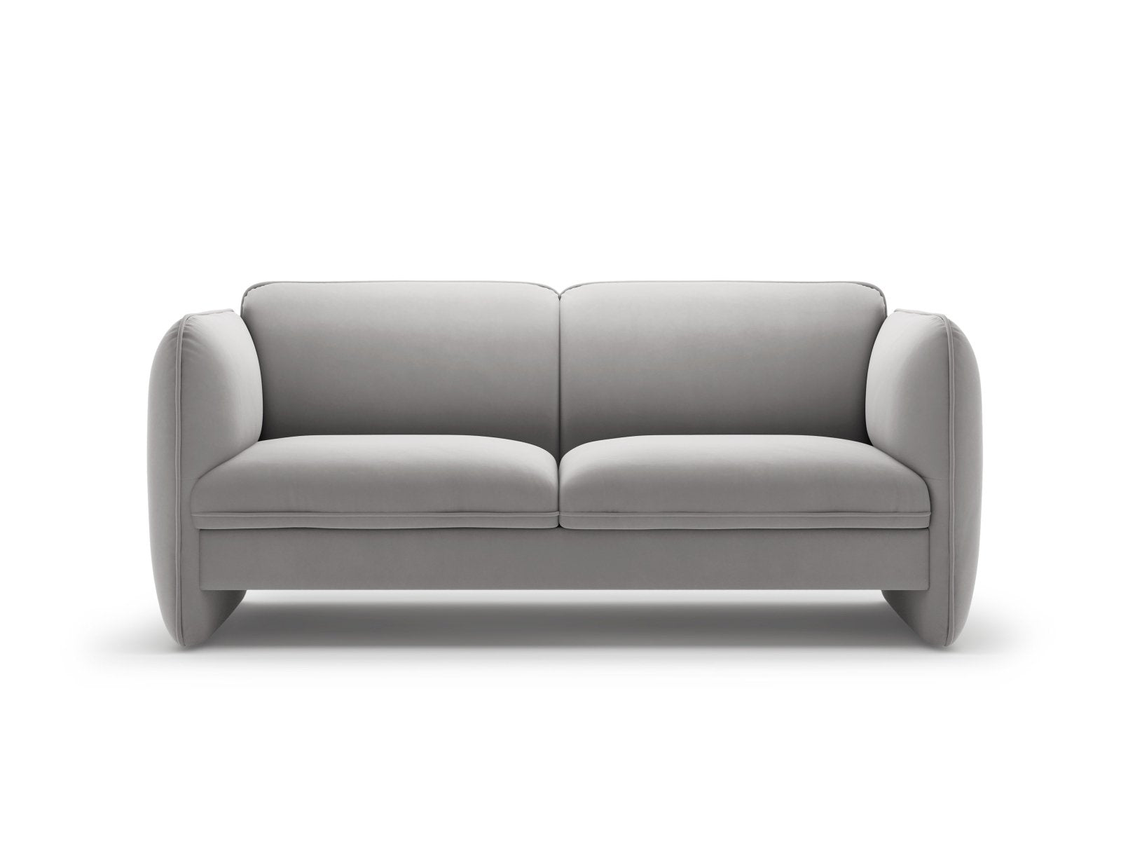 Sofa z jemného velúru 2-miestna GEORGIA svetlosivá