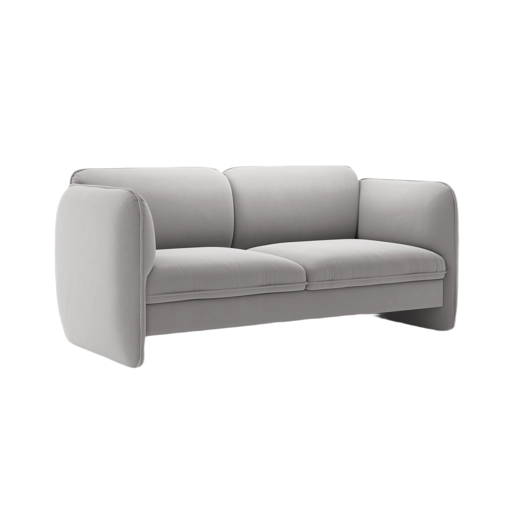 Sofa z jemného velúru 2-miestna GEORGIA svetlosivá