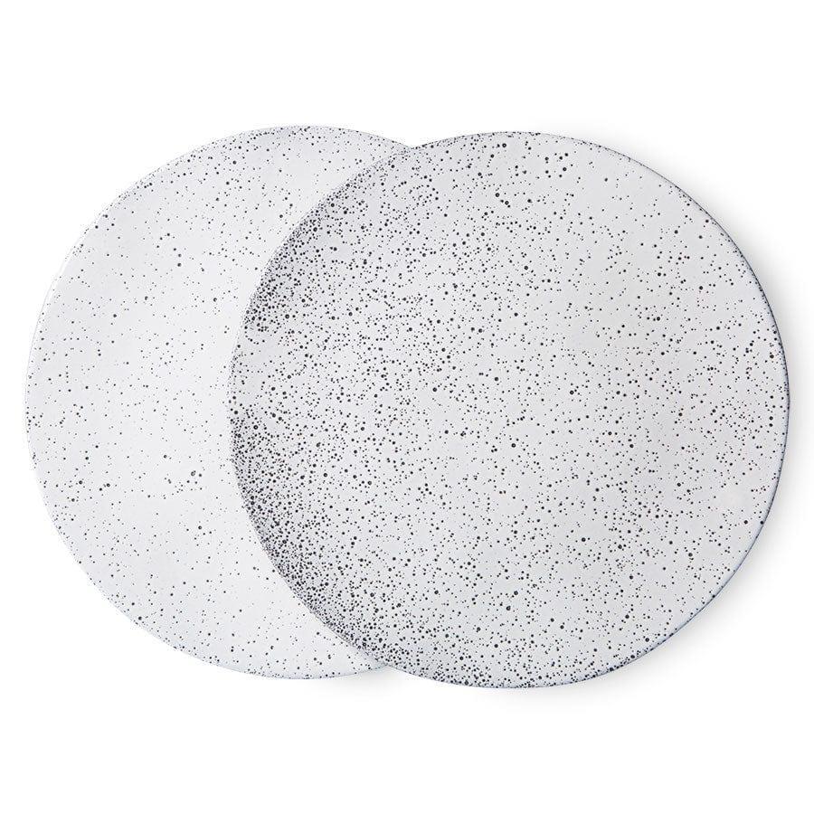 Ceramiczny talerz obiadowy Bold&Basic kremowy 2 sztuki HKliving Eye on Design