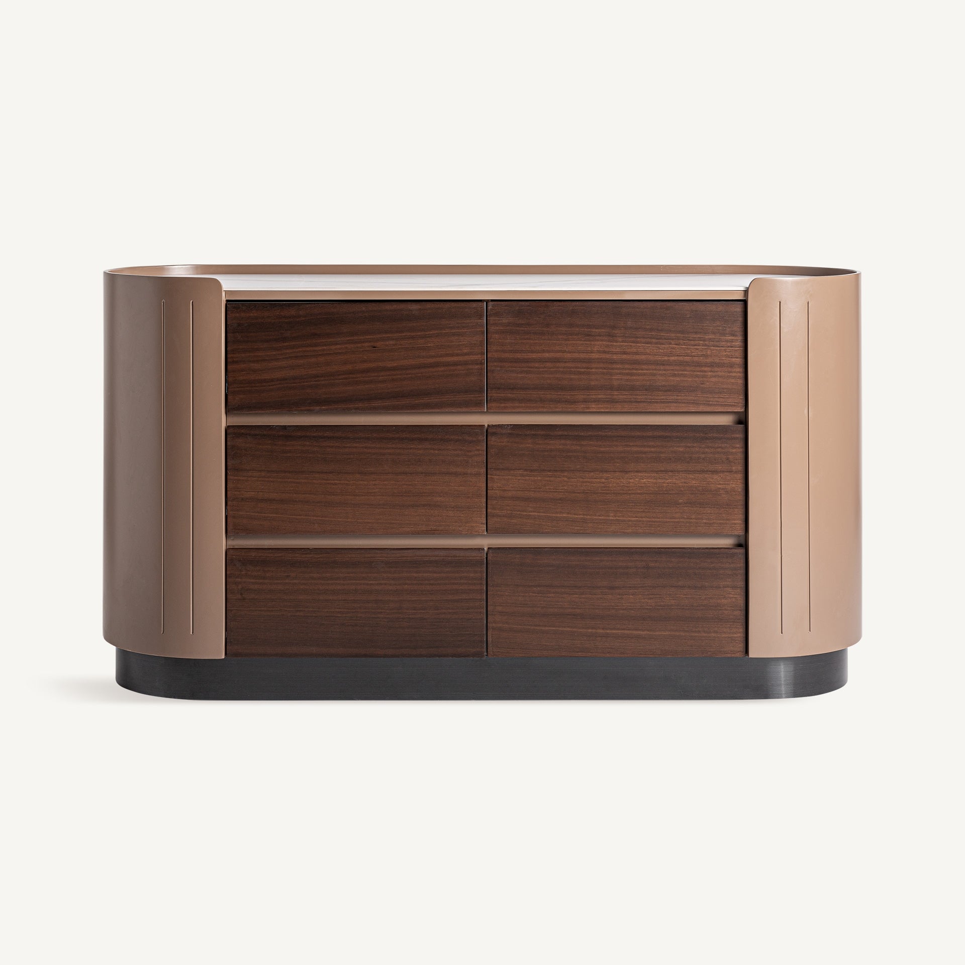 GISWIL Eucalyptus Veneer Chest of Drawers with Beige Finish