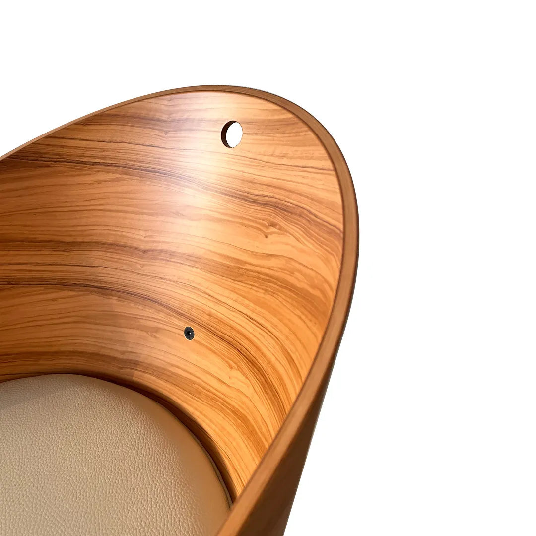 Costs chair olive veneer with beige leather