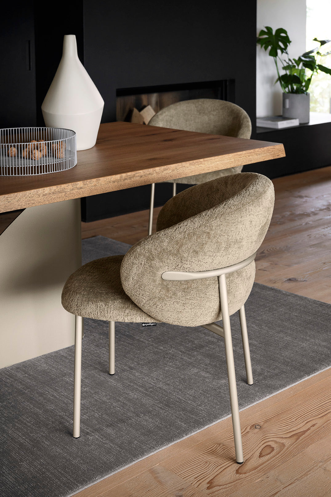 Rectangular Table TWINS black wooden top with black base
