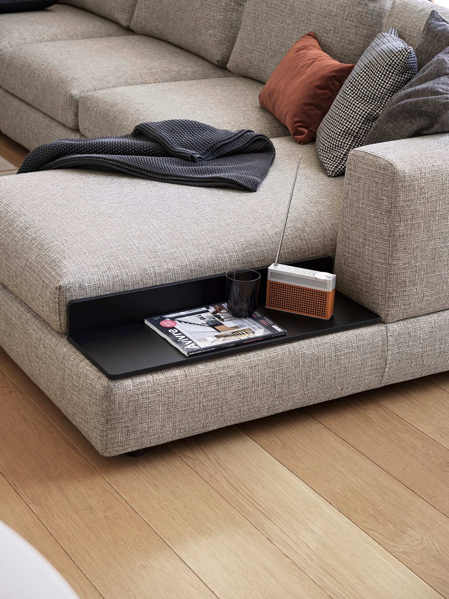 Left-sided LAYLA upholstered corner sofa