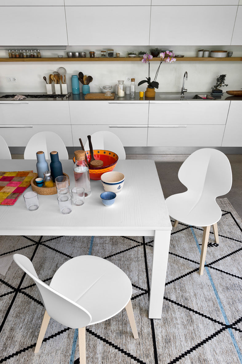 BASIL Chair taupe seat with white wooden base