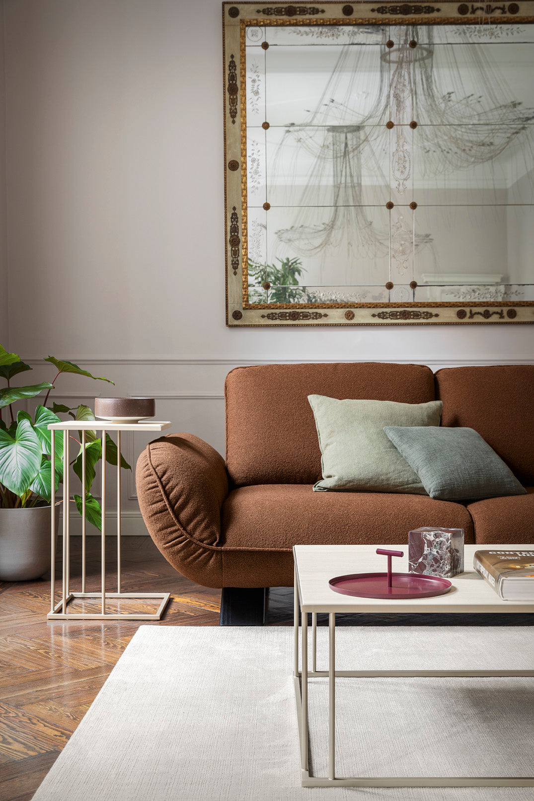 Left-sided FAVOLA upholstered corner sofa