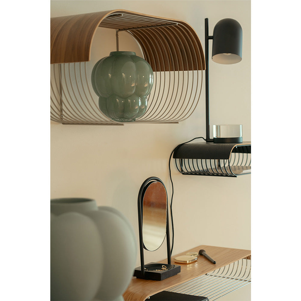 CURVA tray black oak wood
