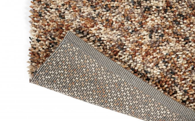 Dots Beige-Brown Carpet with Long Pile