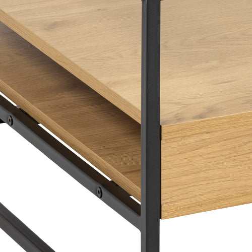 RANDOLF wooden coffee table with black frame