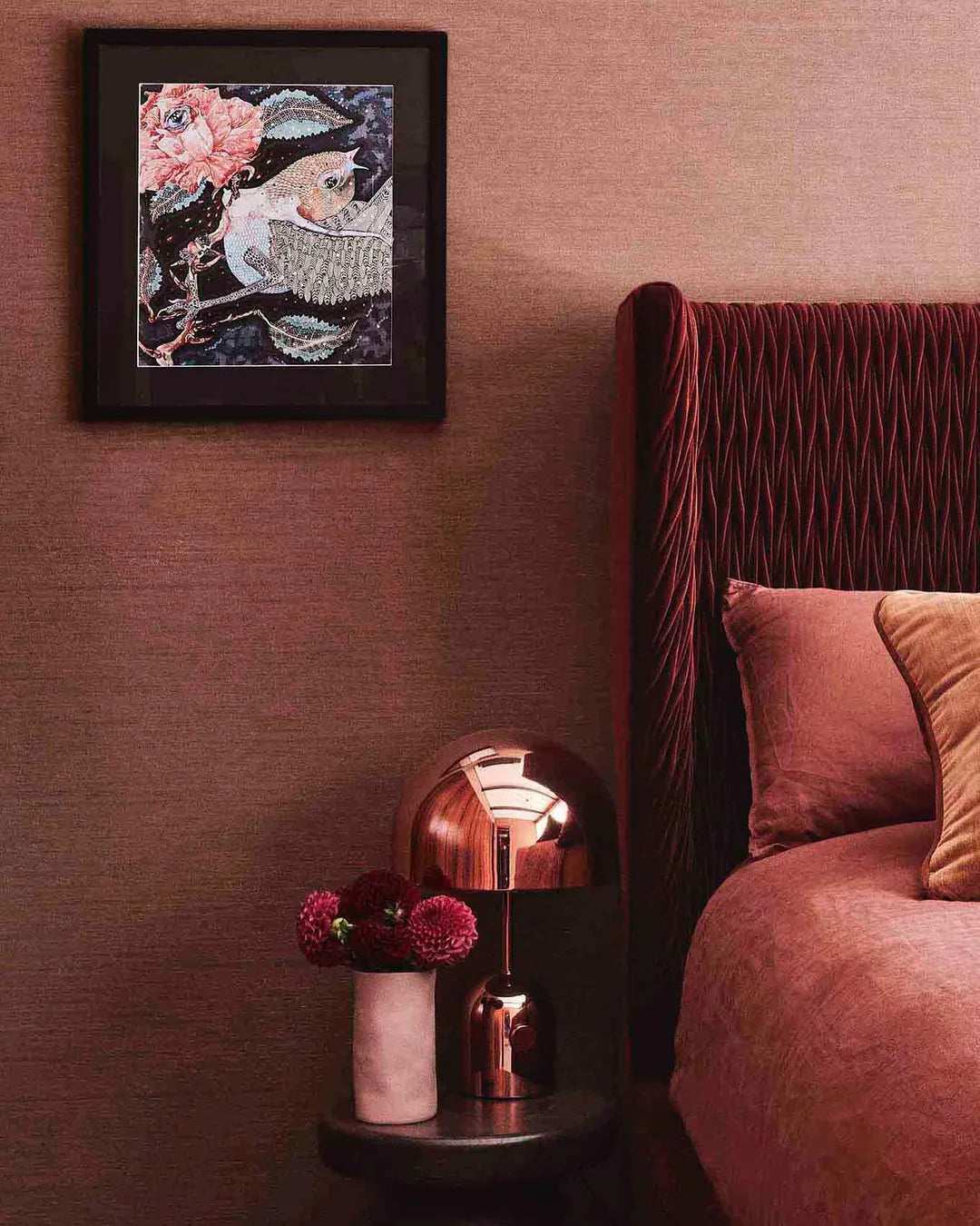 Stolná lampa BELL medená