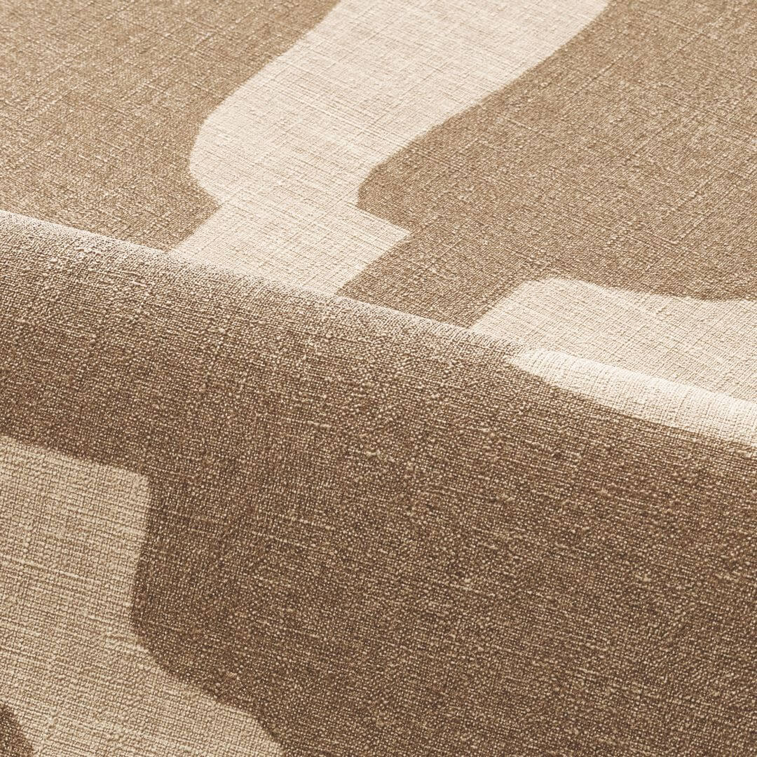 Structural wallpaper imitating fabric in abstract organic shapes SERAN - TRAVERTINE brown