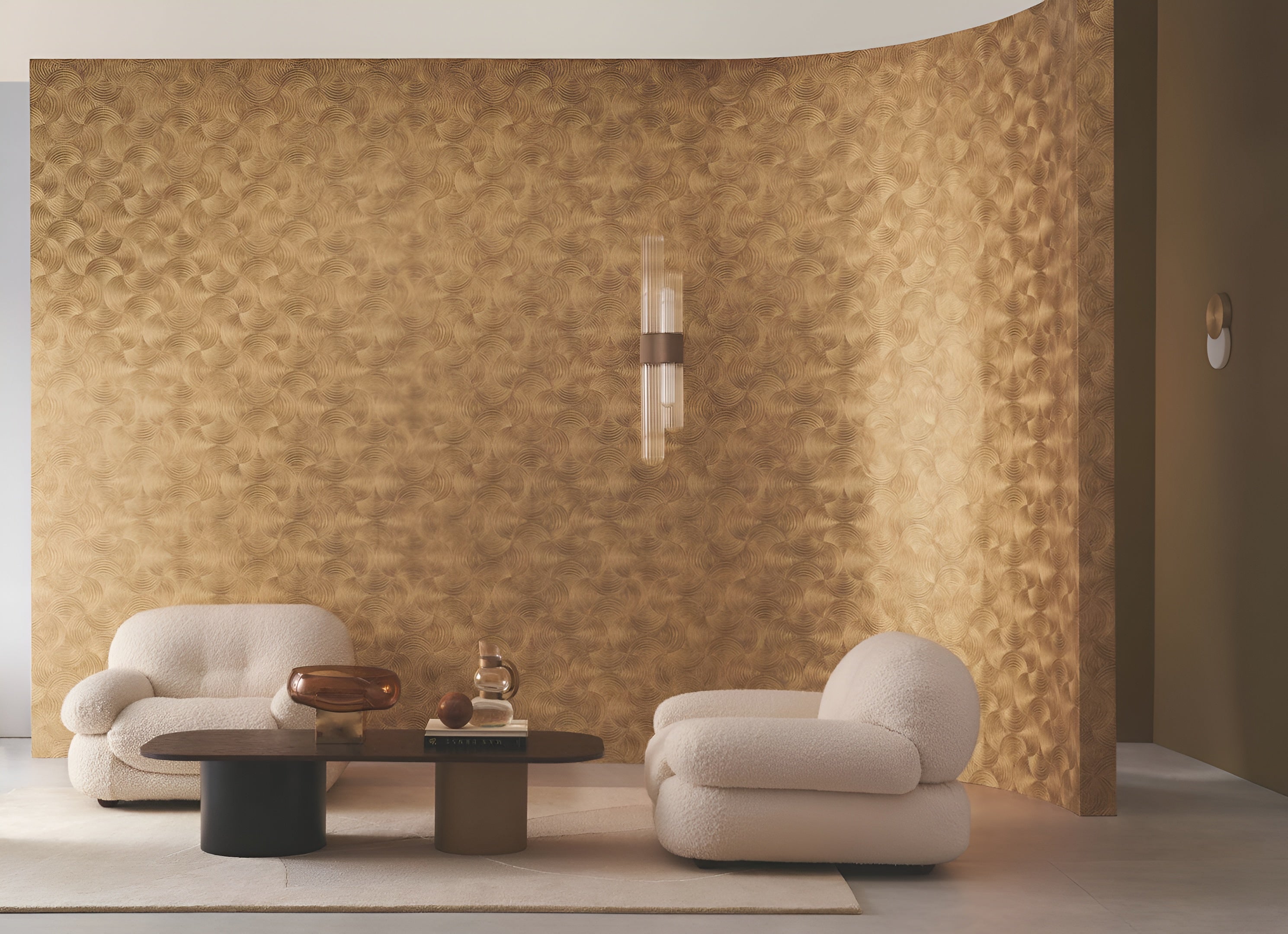 Štruktúrovaná metalická tapeta s abstraktným vzorom APHELIE - ARGENT teplá strieborná