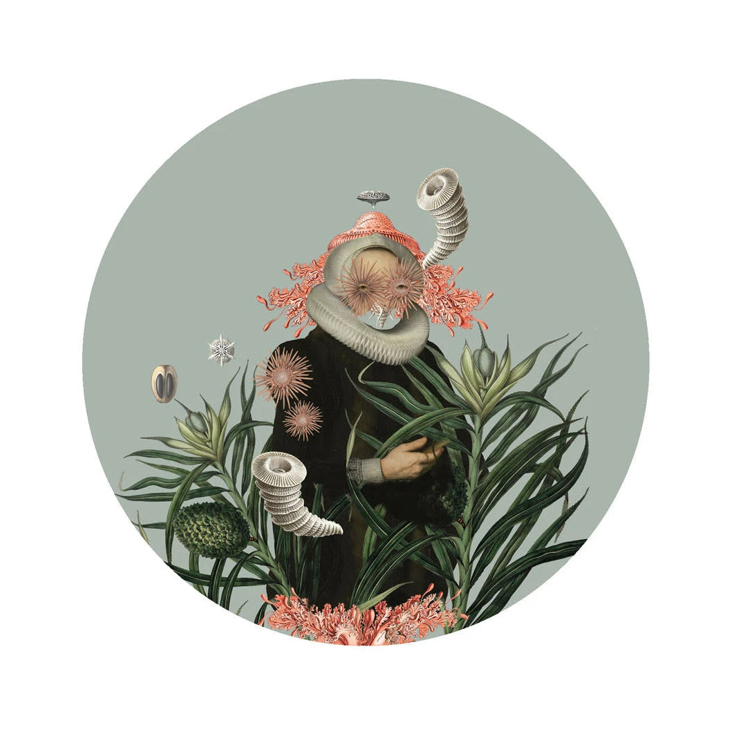 Nástenná maľba v tvare kruhu DOTS - PANI MEDUSA modrá