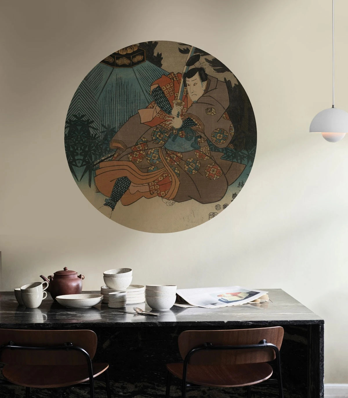 Wall lamp DOTS LIGHTING - WARRIOR ETHOS beige with blue